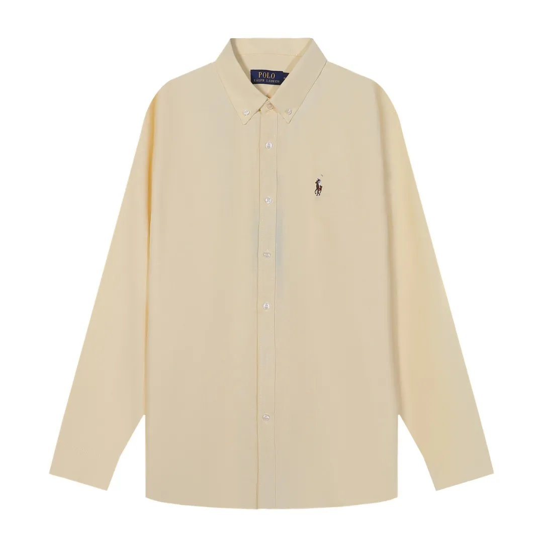 🅿️198 LO5# The highest quality in the market, can be scanned, long-term sales, Ralph Lauren cardigan polo embroidered logo import and export version, classic version cotton dyed Oxford cloth shirt Ralph Lauren/Ralph Lauren Men's 23 autumn classic version cotton dyed Oxford cloth shirt RL's popular Oxford cloth boyfriend big shirt on the street this year! This is the first shirt in autumn~ This one really wins with its color! It looks white and soft, and the upper body is full of temperament. It is not difficult to wear, and it is easy to wear! It is so beautiful! It can travel through four seasons and looks good no matter how you match it. This is a very rare color! I fell in love at first sight haha! Four sizes, XS-L, same style for men and women~ Size: XS, S, M, L color: purple, yellow, white, blue, pink, gray